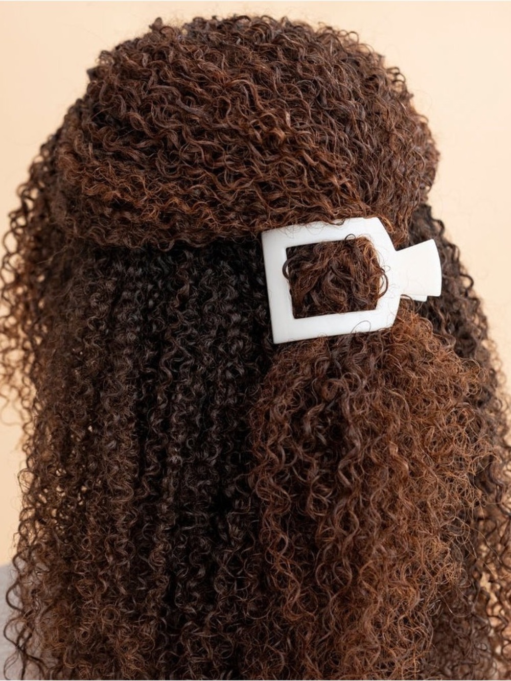 Teleties Flat Square Hair Clip Coconut White Full Size NEW
